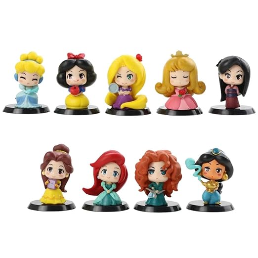 Cute Princess Miniature Action Figure Collection Set of 9