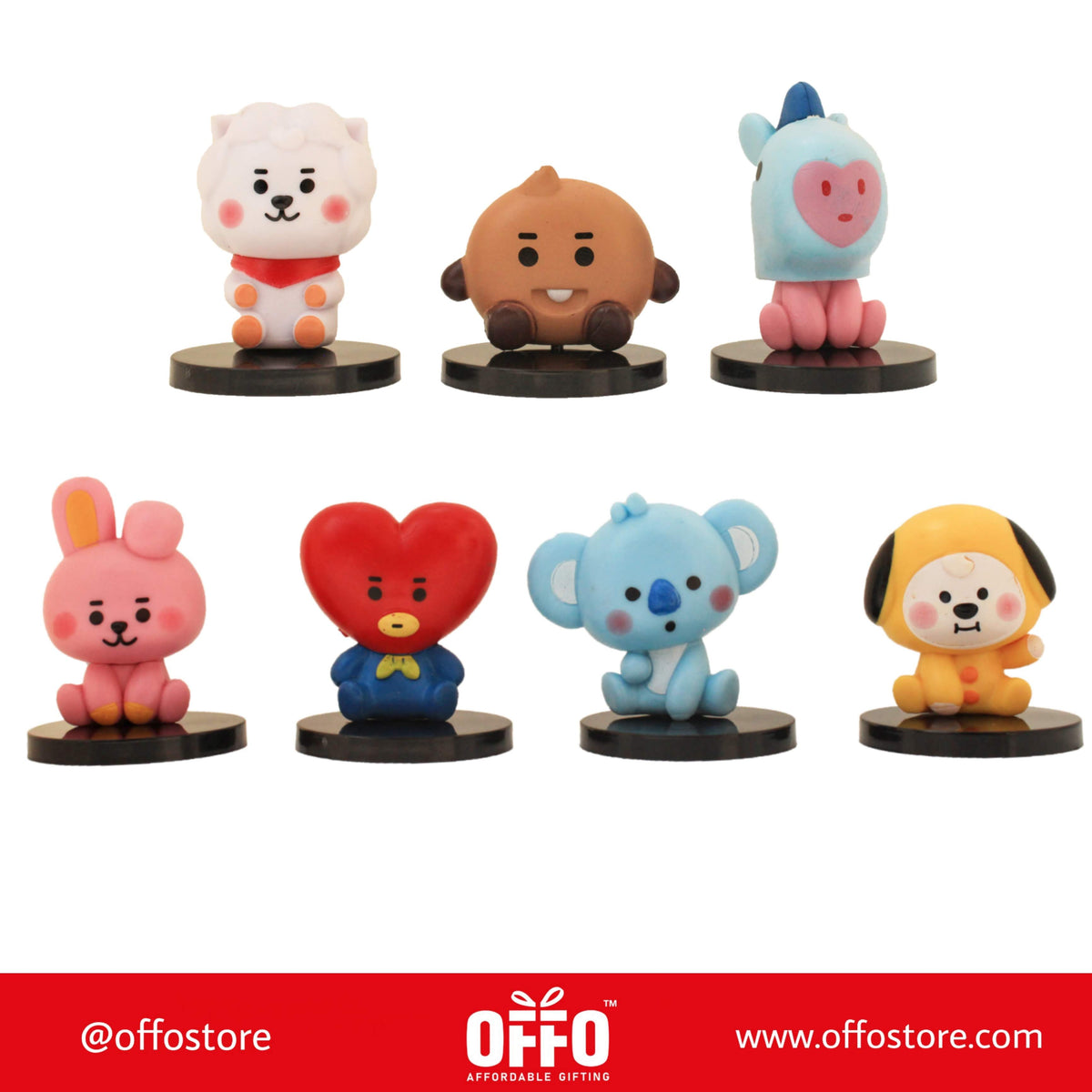 BT21 Tiny Tans Figuriens(Set of 7) [Size : 7-8 cm]