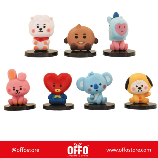 BT21 Tiny Tans Figuriens(Set of 7) [Size : 7-8 cm]