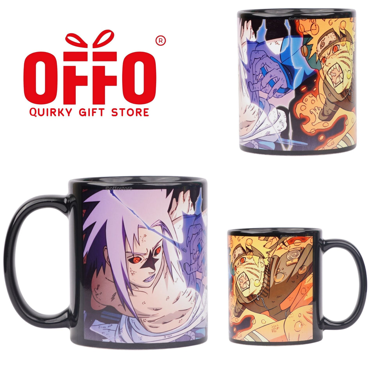 Naruto Vs Sasuke - Black Ceramic Mug