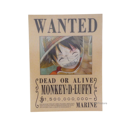 One Piece Luffy Wanted 3D Poster Big Size 57 x 40 cm