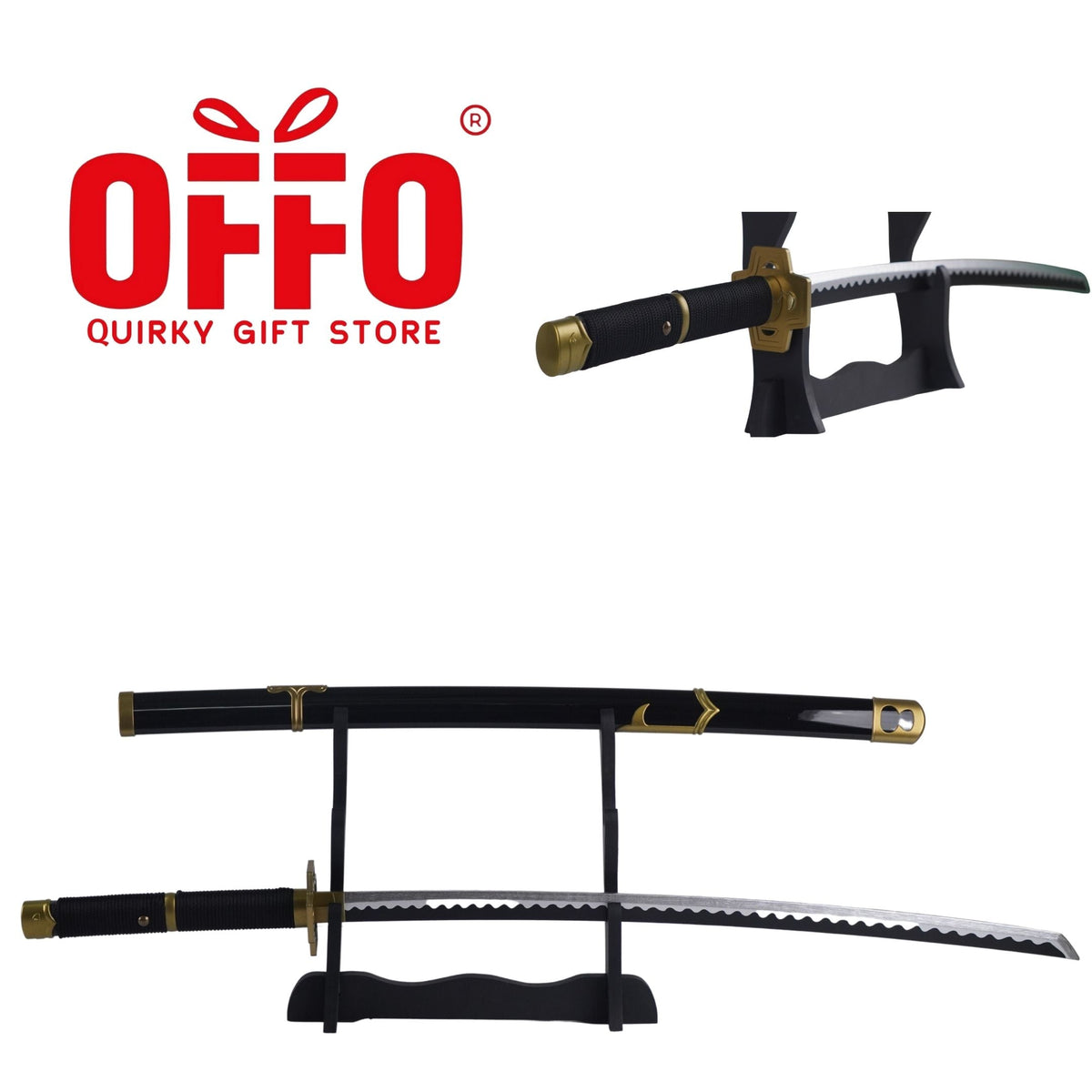 One Piece Anime Zoro Yubashiri Wooden Life Size Practice Katana Without Stand [100cm]