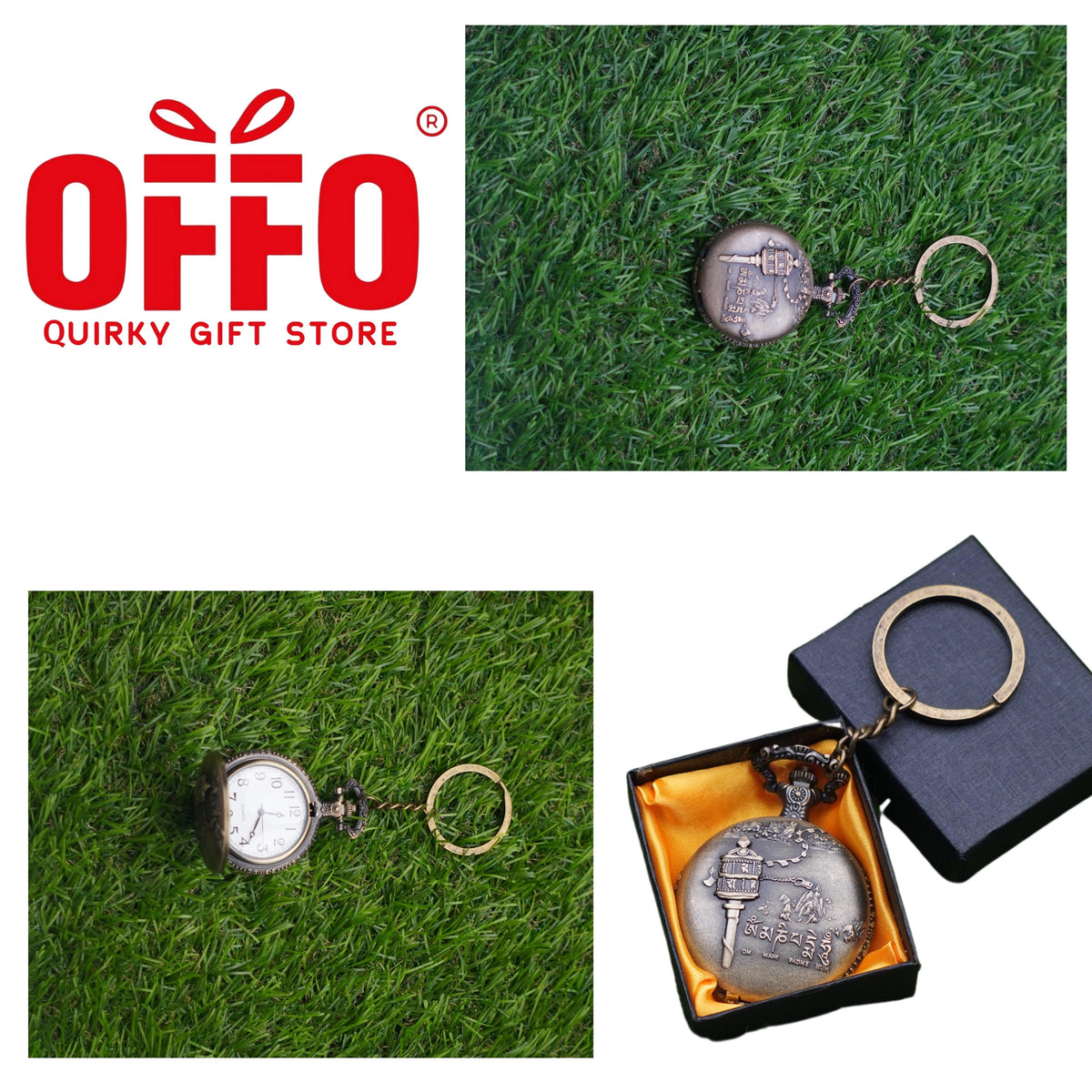 Ladakh Antique Pocket Watch Keychain - 4