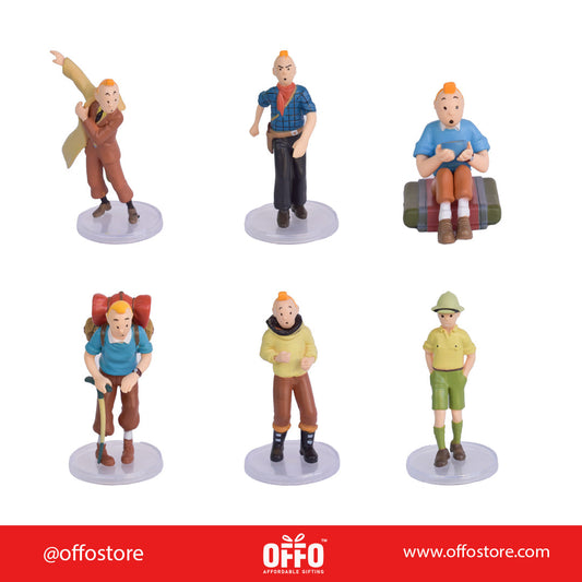 Tin-Tin Action figures set of 6 [6-8 cm]