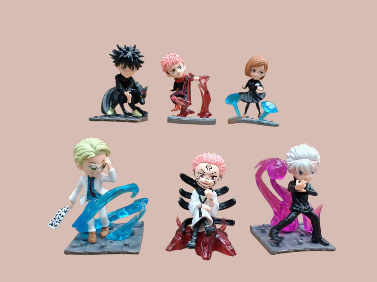 JUJUTSU KAISEN SET OF 6 [MEGUMI FUSHIGURO,KWISTAL FWENZ,NOBARA KUGISAKI,KENTO NANAMI,RYOMEN SUKUNA VINYL,SATORU GOJO VINYL]