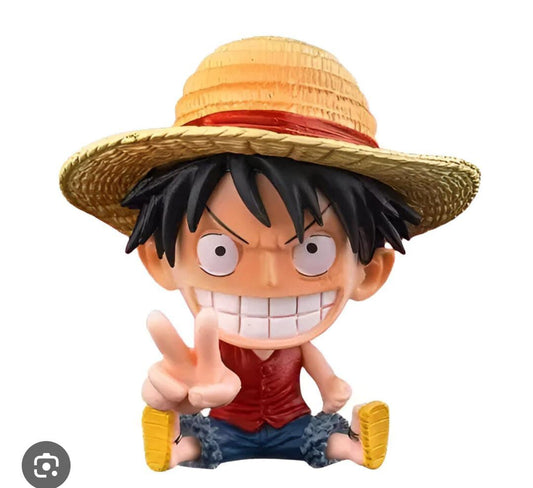 One Piece Monkey D Luffy Sitting Miniature Action Figure